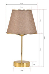 Mirza 2 Pcs Metal Leg Gold Lampshade Table Lamp Kumbeige - Swordslife