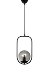 Modern Alure Single Smoked Glass Black Chandelier - Swordslife