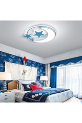 Modern Kids Room Led Moon Star Plafoni Blue Led Chandelier - Swordslife