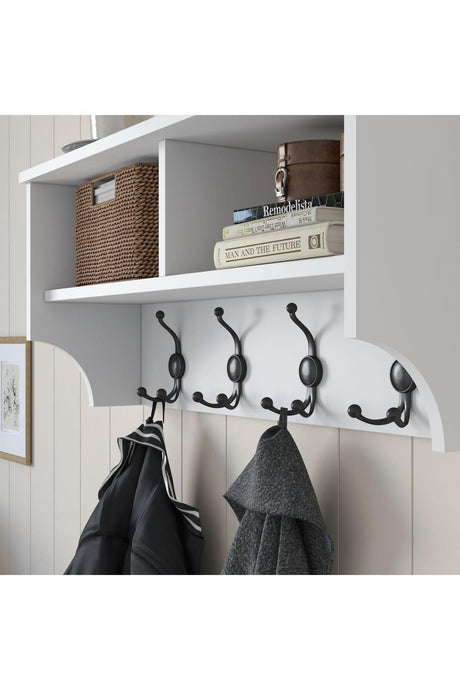 Modern Coat Hanger Wall Hanger White Cloakroom 90 cm - Swordslife