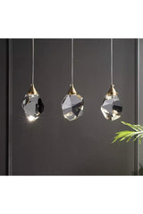 Modern Concept Crystal Glass Gold Detailed 3-Line Suspension Led - Swordslife