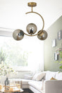 Modern Crescent Tumbled 3 Piece Plafonyer Smoked Glass Chandelier - Swordslife