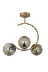 Modern Crescent Tumbled 3 Piece Plafonyer Smoked Glass Chandelier - Swordslife