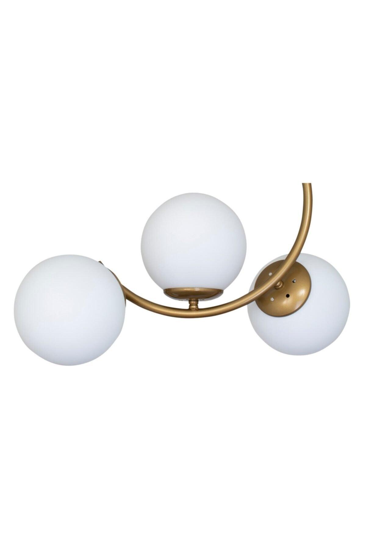 Modern Crescent Tumbled 3 Piece Plafonyer White Glass Chandelier - Swordslife