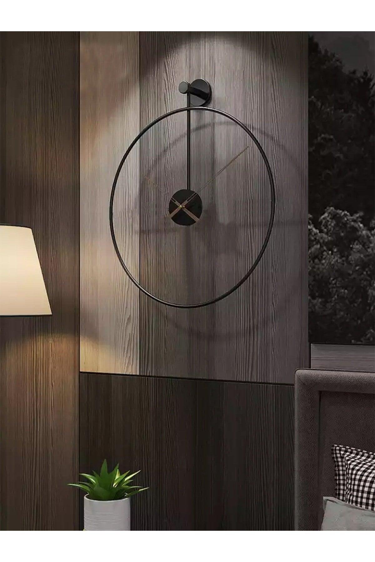 Modern Decorative Pendulum Tiktok Black Metal Wall Clock 60 Cm - Swordslife