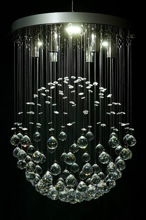 Modern Design 42 cm 6 Socket Model Lined Crystal Stone Chandelier - Swordslife