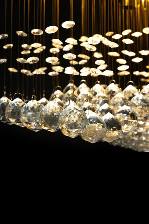 Modern Design 70*20 Cm / 6 Sockets Lux Model Crystal Stone Lined Chandelier - Swordslife