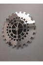 Modern Silver Sun Wall Clock Decorative Turkish Numeral Mdf Mirrored Plexi 40x40 Cm - Swordslife