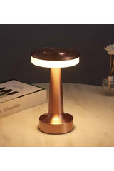 Modern Led Lampshade Table Lamp Touch 3 Modes Gradual Charged Copper Bronze - Swordslife