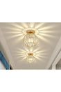 Modern Luxury Plafonyer Metal Crystal Stone Chandelier Gold Yellow Hallway Hallway Chandelier - Swordslife