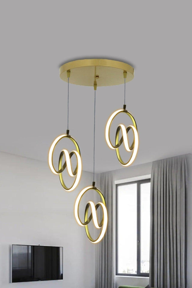 Modern Pendant Lamp 3 Pcs Gold Case Daylight Led