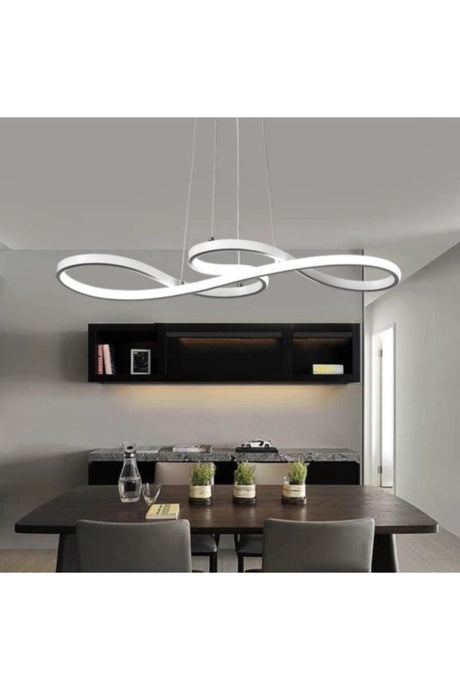 Modern Pendant Lamp Power Led Chandelier Chrome Concept Product White Light - Swordslife