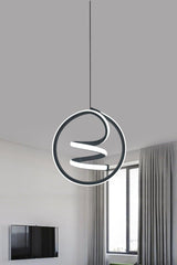 Modern Pendant Lamp Led Chandelier Black Case White Light - Swordslife