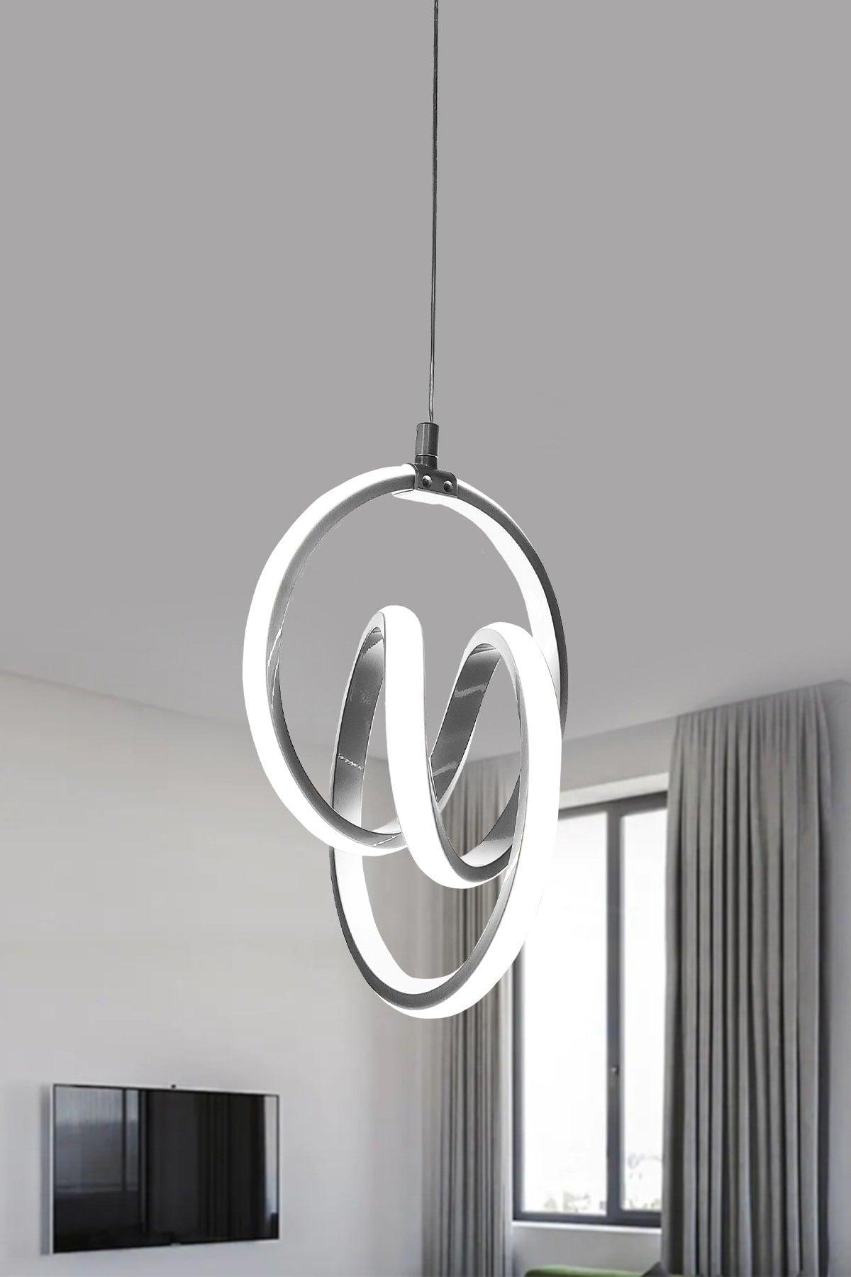 Modern Pendant Lamp Silver Case White Light Led Chandelier 1 Year Warranty Led Chandelier - Swordslife