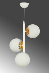 Modern White Triple White Globe Glass Chandelier - Swordslife