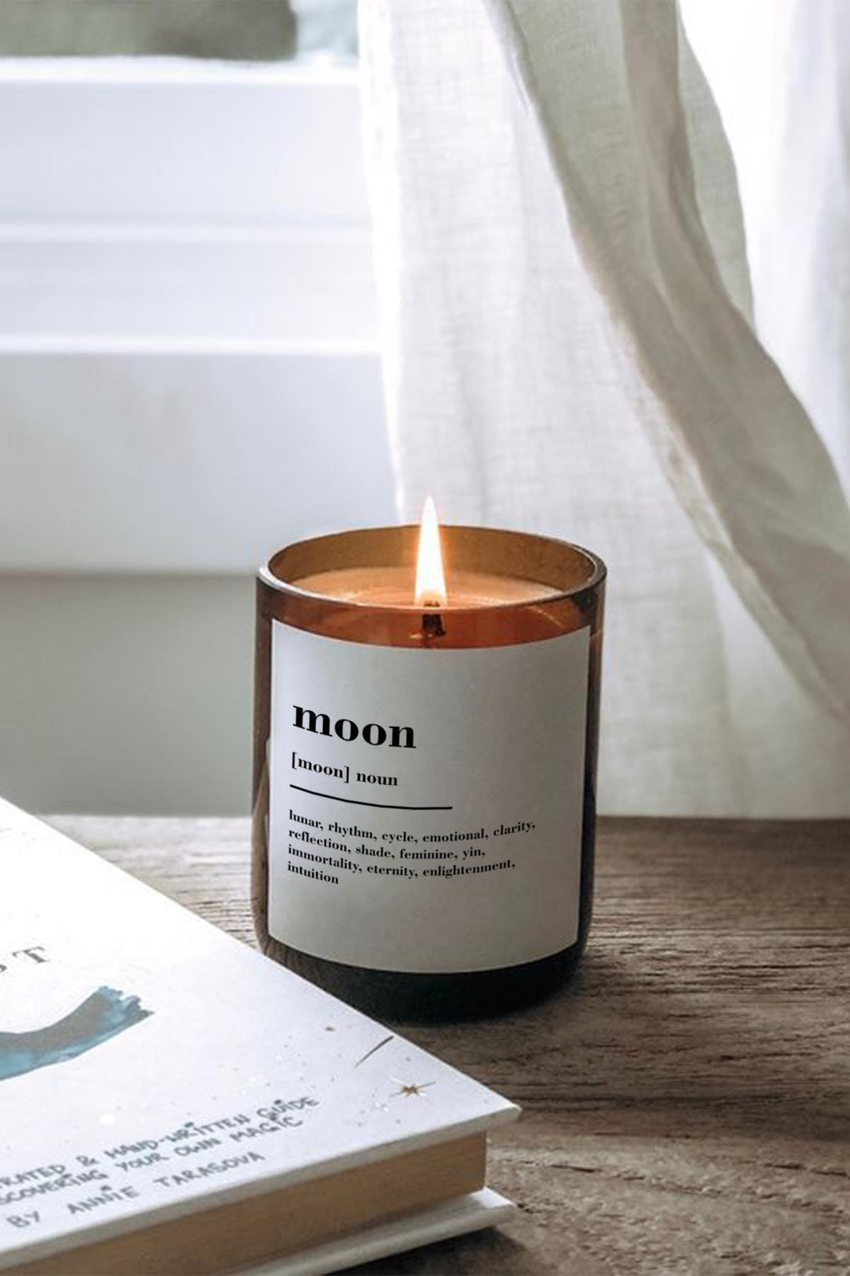 Moon Amber Glass Candle Vanilla - Swordslife