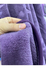 Purple Velvet Self-Patterned Oversized Blanket - Swordslife