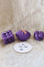 Purple Vanilla Scented Bubble Oyster Decorative Candle 3 Pcs - Swordslife