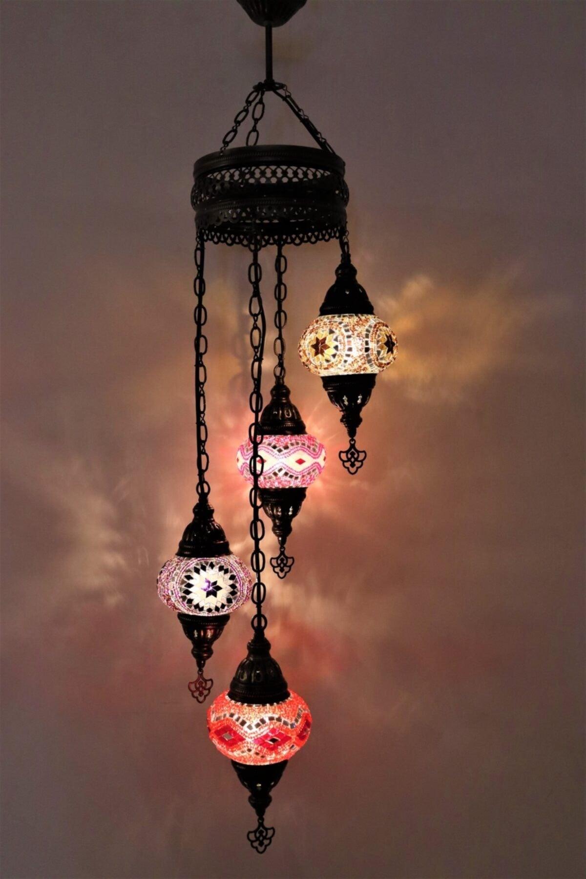 Mosaic Lamp Chandelier Set of 4 No 2 Glass- - Swordslife