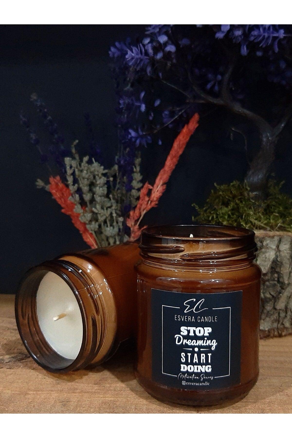 Motivation Series Vanilla Scented Amber Jar Candle - Swordslife