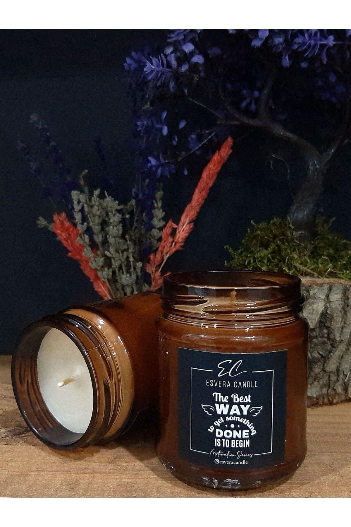 Motivation Series Vanilla Scented Amber Jar Candle - Swordslife