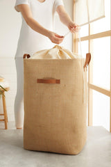 Drawstring Jute Laundry Basket // 36x36x57 - Swordslife