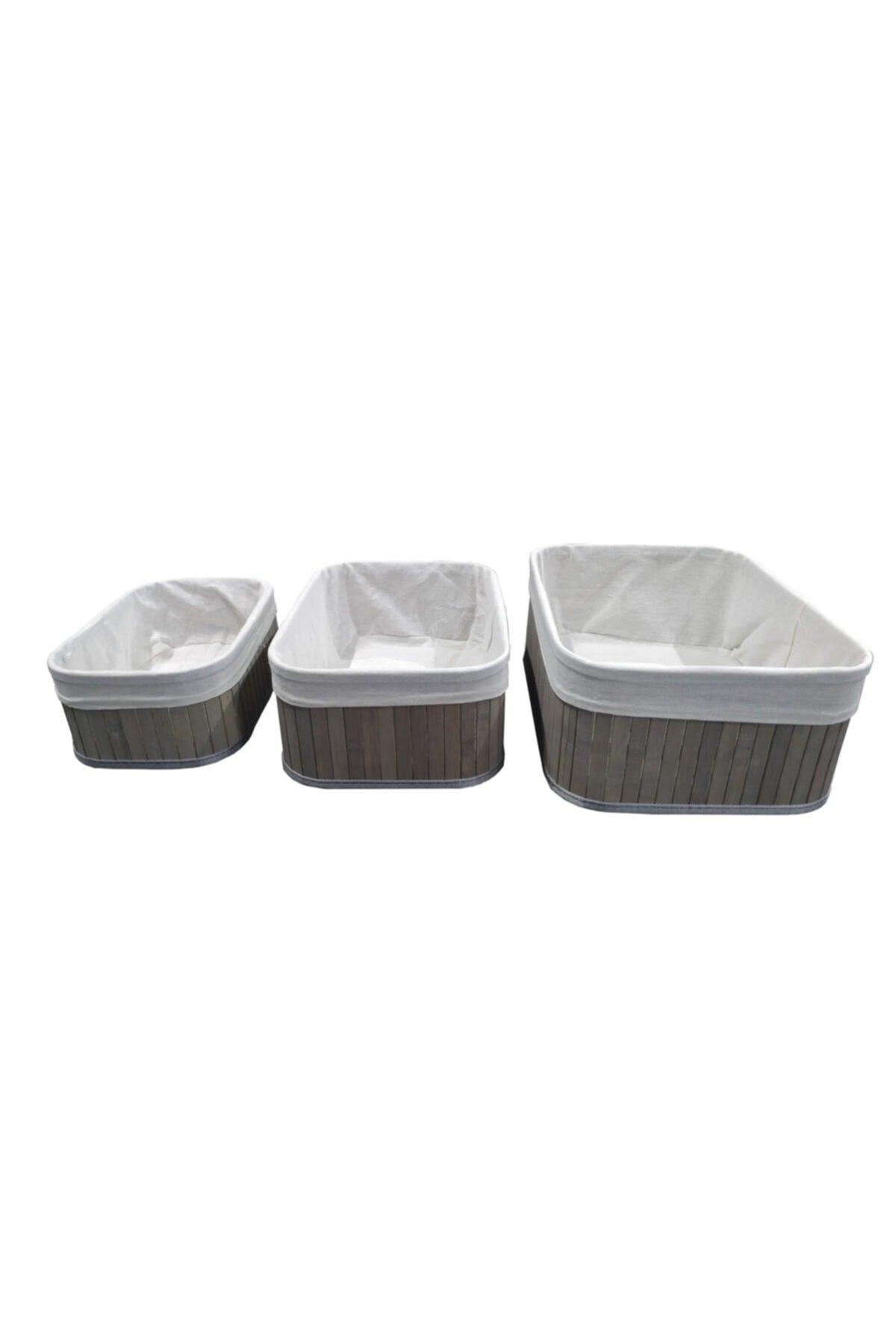 Multi-Purpose Decorative Bathroom Bamboo Basket Set of 3 - Swordslife