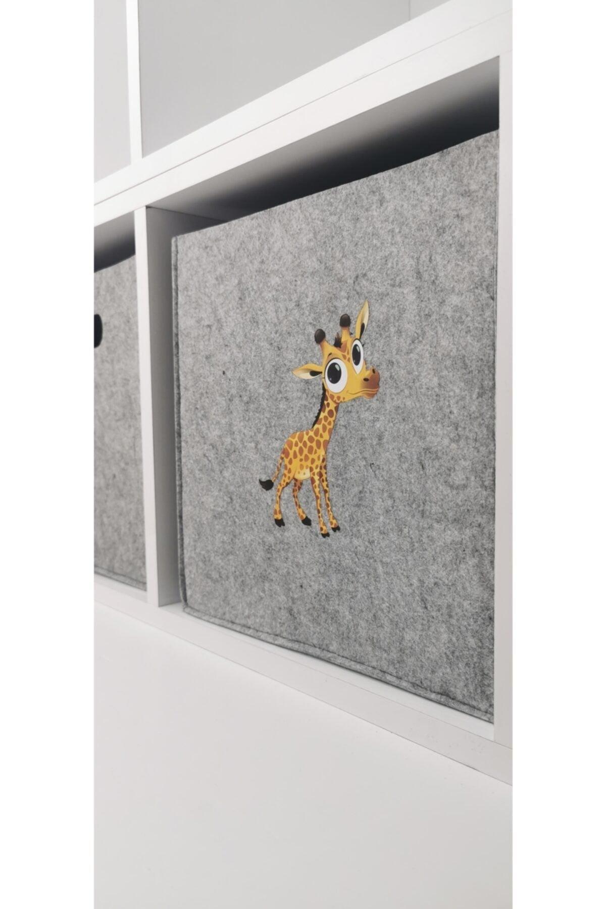 Multi-Purpose Felt Organizer Basket Kids Room Toy Basket 30x30x30 cm Giraffe - Swordslife