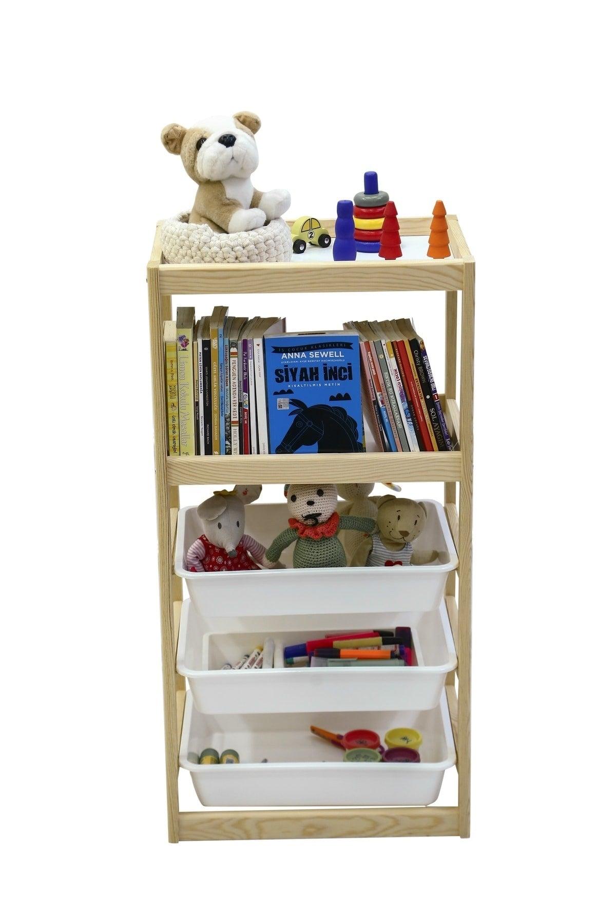 Multi-Purpose Toy Cabinet 3 Baskets 2 Shelves - Swordslife