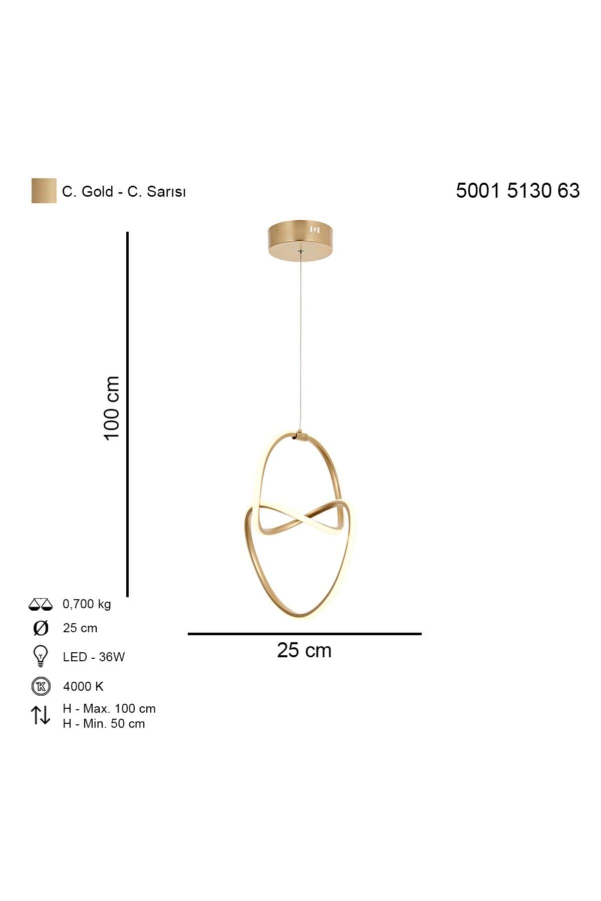 Music Led Single Pendant Lamp Chandelier Gold - Swordslife