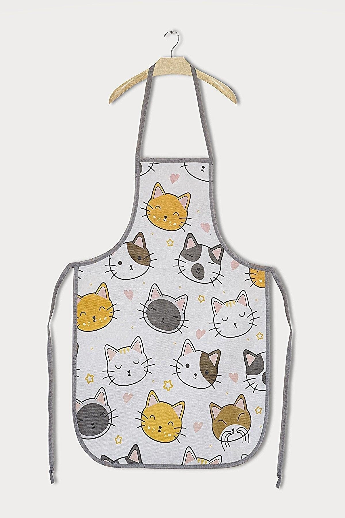 Kitchen Apron Dish Washing Apron Liquid Proof Cat Pattern - Swordslife