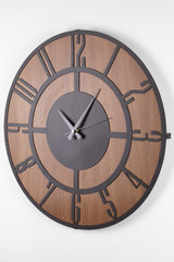 Muyika Bunnela Metal Black Silent Mechanism Wooden Back 41x41cm Wall Clock Ads-41 - Swordslife