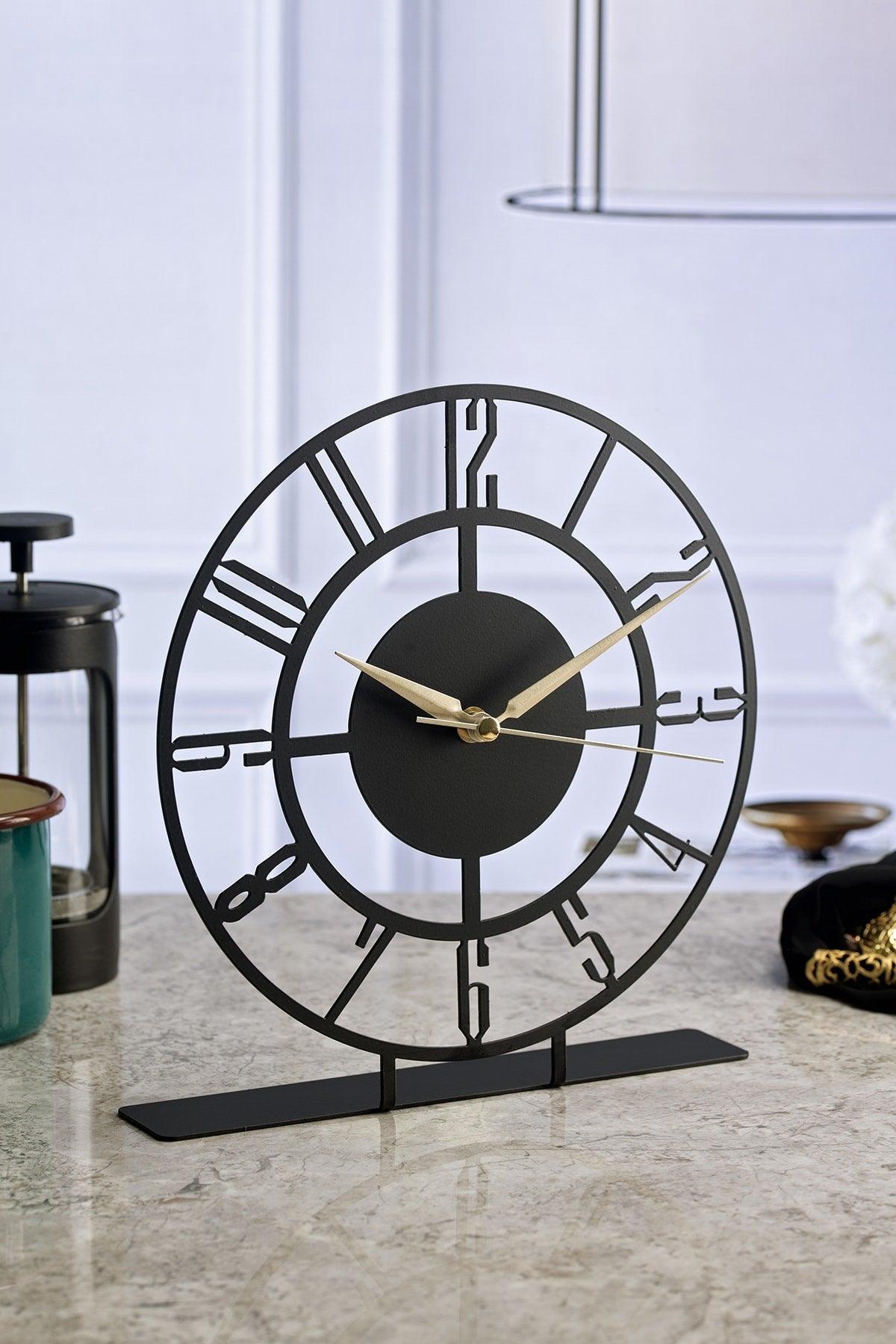 Muyika Bunnela Metal Black Table Top Clock 25x23cm Mms-m - Swordslife