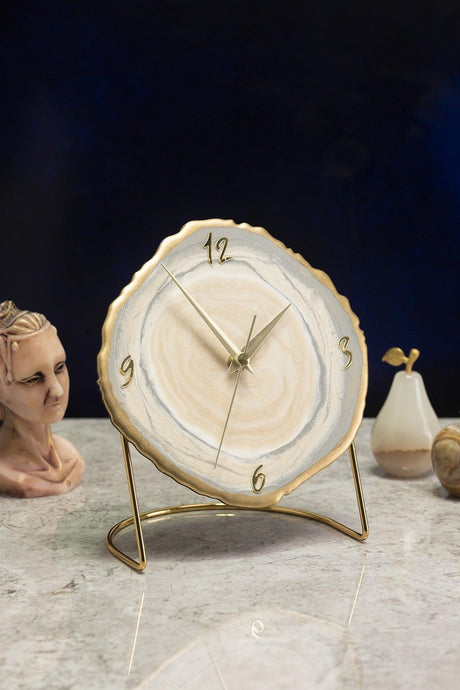 Muyika Diverso Earth Tones Decorative Table Clock18x23cm Silent Mechanism Mms-epo - Swordslife