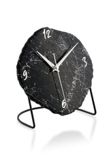 Muyika Diverso Marble Black Tones Decorative Table Clock18x23cm With Silent Mechanism - Swordslife