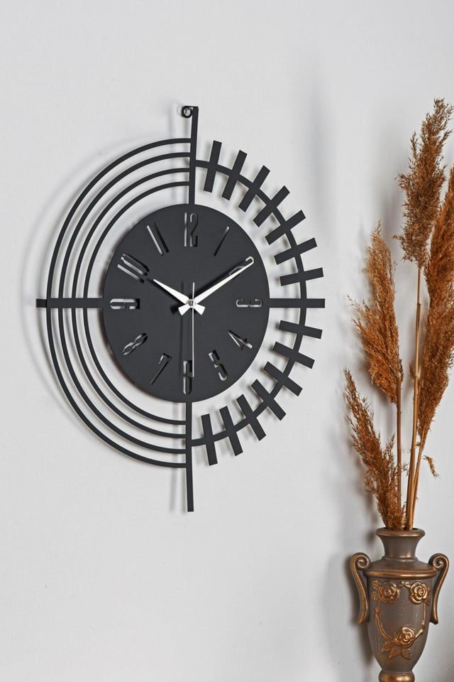 Muyika Dubai Metal Black Wall Clock 50x50cm Silent Mechanism Mds-50 - Swordslife