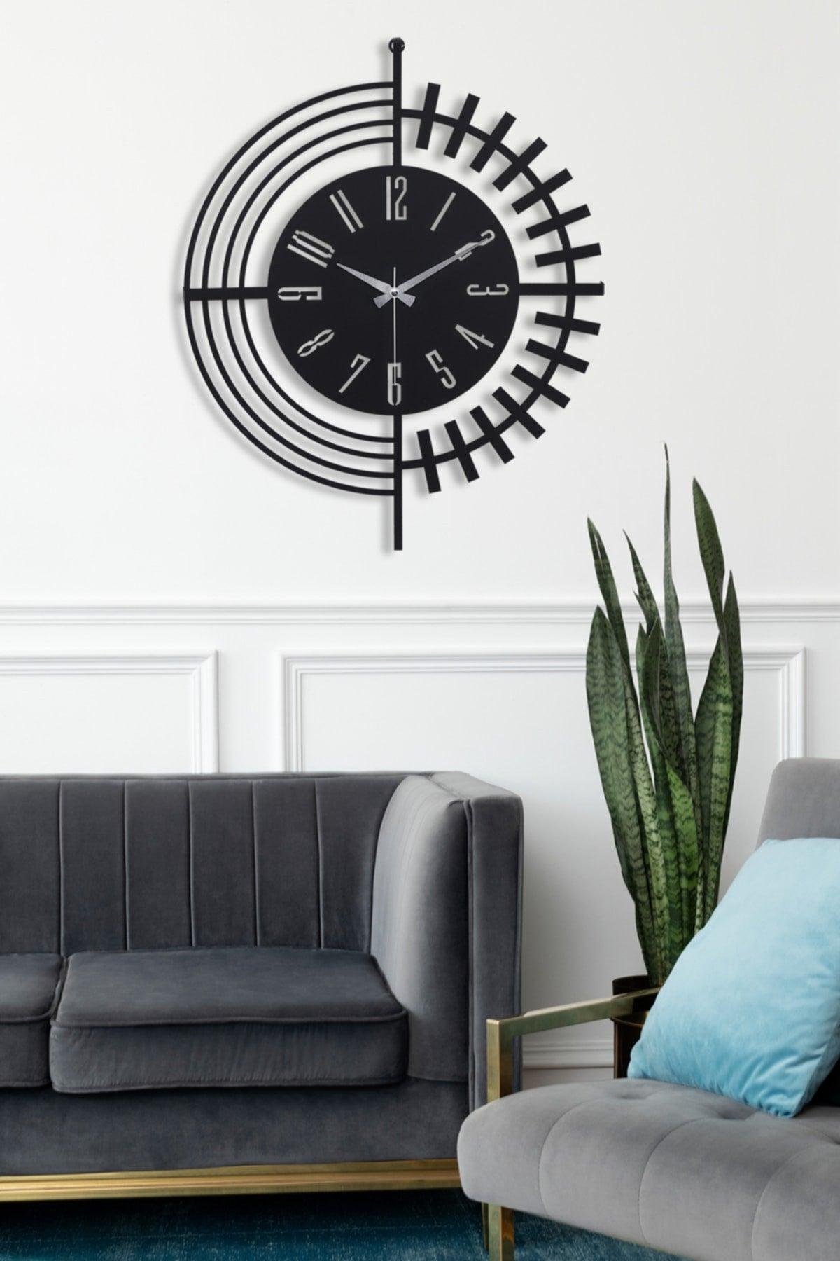 Muyika Dubai Metal Black Wall Clock 50x50cm Silent Mechanism Mds-50 - Swordslife