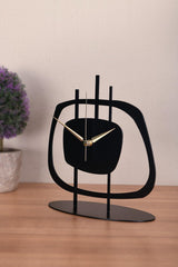 Muyika Pietra Metal Black Table Top Clock 21x23cm Mms-m - Swordslife