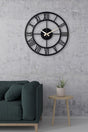 Muyika Roman Black Metal Black Wall Clock 41x41cm Mds-41 - Swordslife