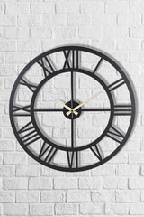 Muyika Roman Numeral Metal Black Wall Clock 50x50cm Mds-50 - Swordslife