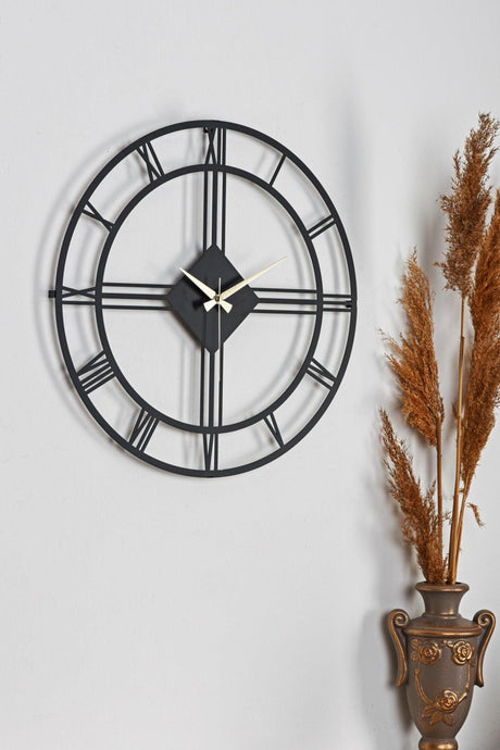 Muyika Roma Elegante Metal Black Silent Mechanism Wall Clock 41x41cm Mds-41 - Swordslife