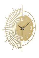 Muyika Stri Metal Gold Tumbled Wall Clock 50x50cm Silent Mechanism Mds-50 - Swordslife