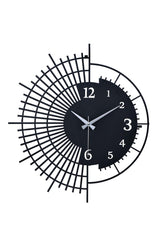 Muyika Stri Metal Black Wall Clock 50x50cm Silent Mechanism Mds-50 - Swordslife