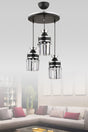 Nairobi 3-Piece Black Pendant Lamp Crystal Stone Chrome Band Cylinder Downward Facing Luxury Chandelier - Swordslife