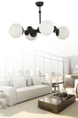 Nairobi 4-Set Black Case White Globe Glass Chandelier - Swordslife