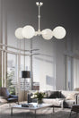 Nairobi 4 Pack White-silver Case White Globe Glass Chandelier - Swordslife