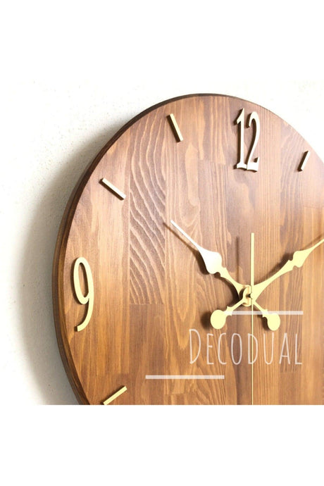 Natural Solid Wood Wall Clock 40cm Diameter - Swordslife