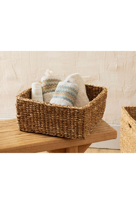 Natural Story Wicker Basket 26x26x12cm Brown - Swordslife