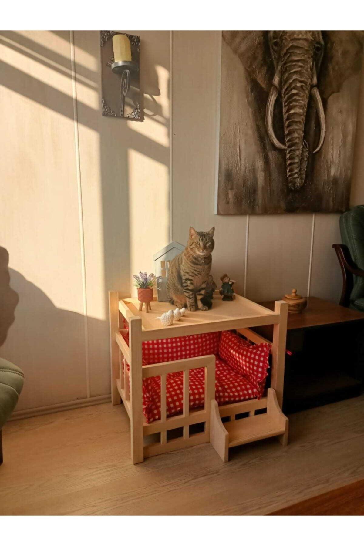 Natural Wooden Mother Side Cat Dog House