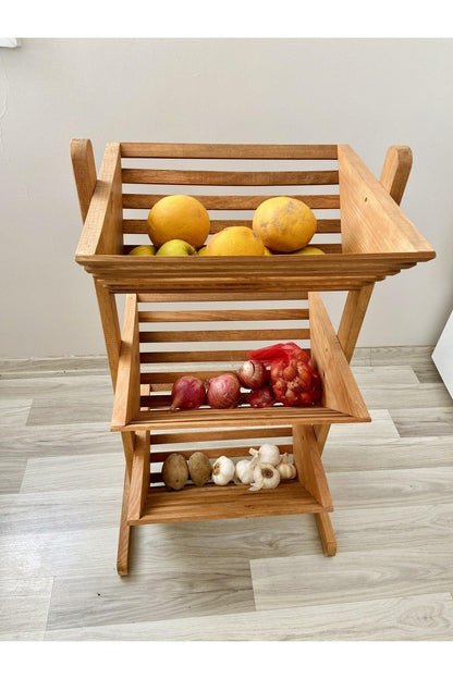 Natural Wooden Crisper Fruit Rack - Swordslife